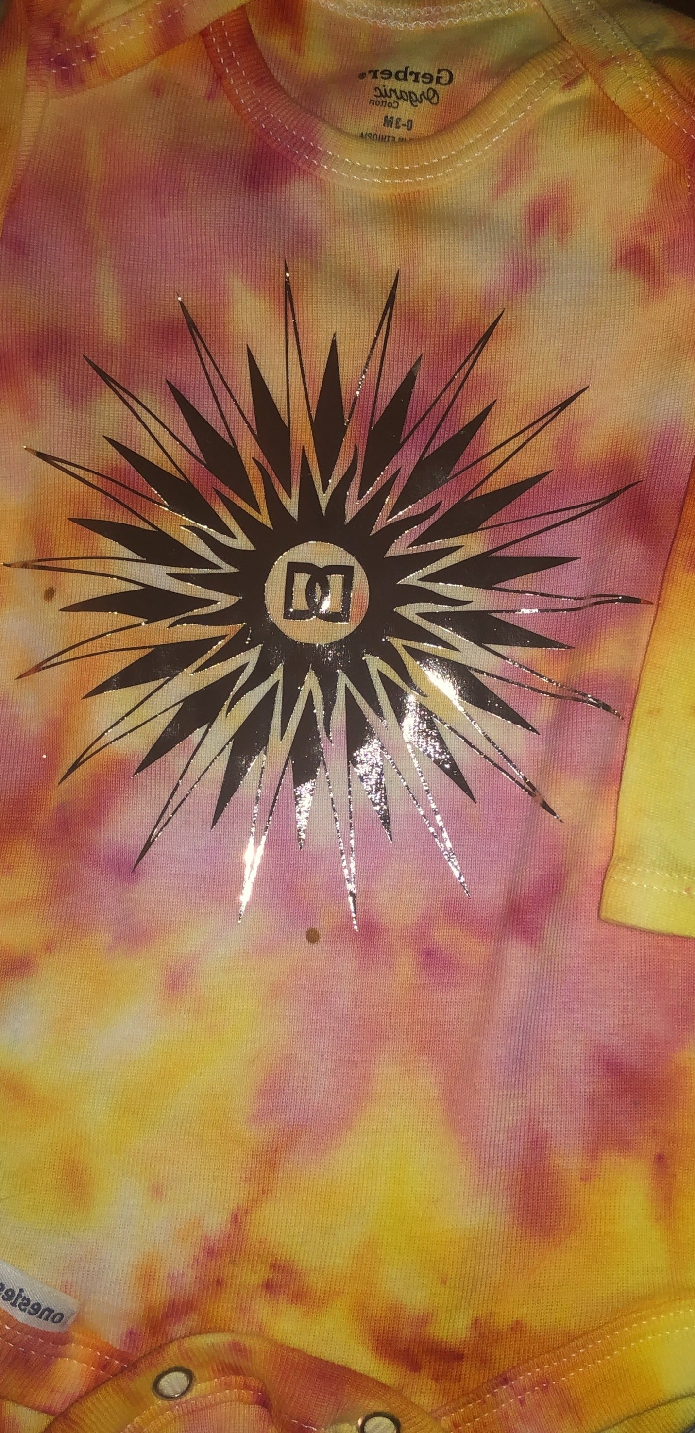 Dilara's Diamonds Custom Tye-Dyed Sunburst Onesie